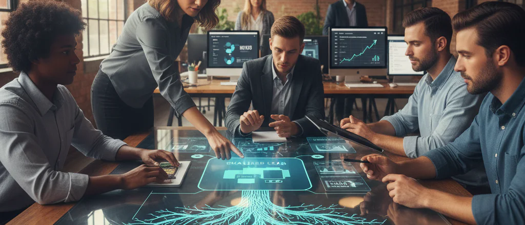 B2B lead generation concept illustration for implementation related to B2B lead generation and AI Tactics for Niche B2B Le...