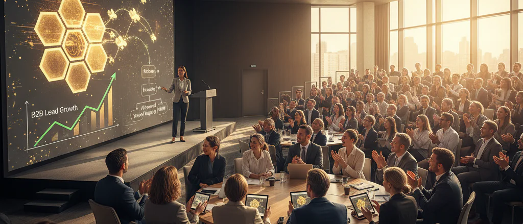 B2B lead generation concept illustration for results related to B2B lead generation and AI Tactics for Niche B2B Lead Growth