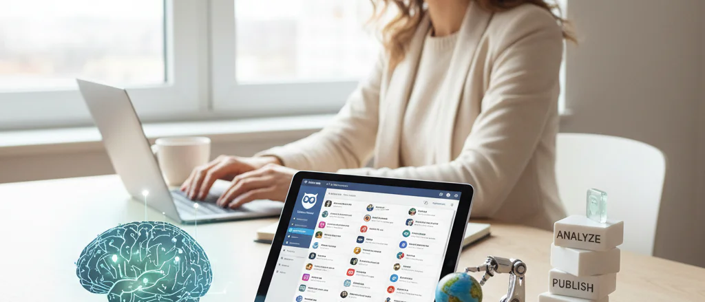 Visual guide to best AI tools for social media fundamentals